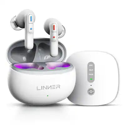 LINNER - Nova Noise Canceling OTC Bluetooth Hearing Aids with Volume Control and Wireless Microphone