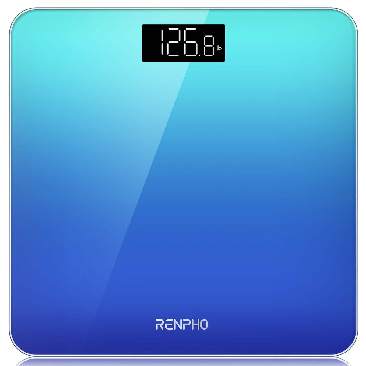 Renpho - Highly Accurate Digital Body Weight Scale, Digital Bathroom Scale with Lighted LED Display, 400 lb, Blue