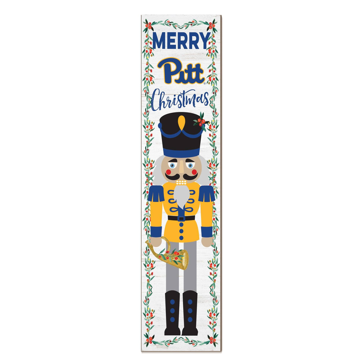 Jardine - Pitt Panthers 11" x 46" Nutcracker Holiday Leaner Sign - White
