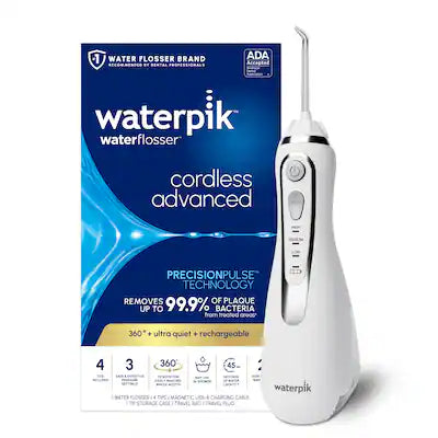 Waterpik - Cordless Advanced 2.0 Water Flosser with 3 Settings, 4 Tips & Travel Bag, ADA Accepted