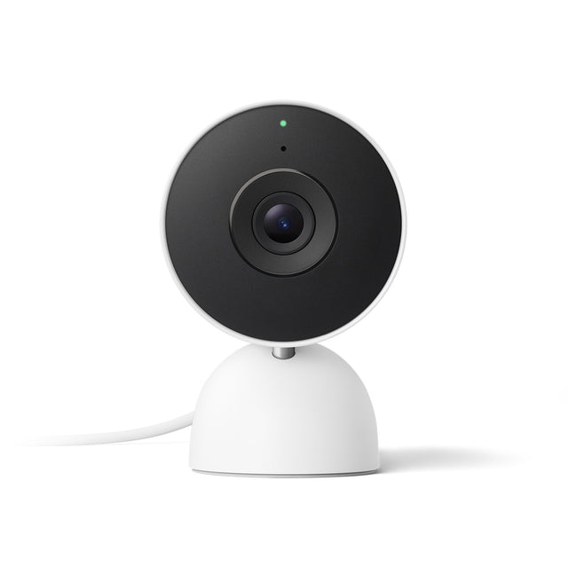 Front. Google - Nest Cam Indoor (wired, 3rd gen) - Latest Model - 2K Video and Gemini - Snow.