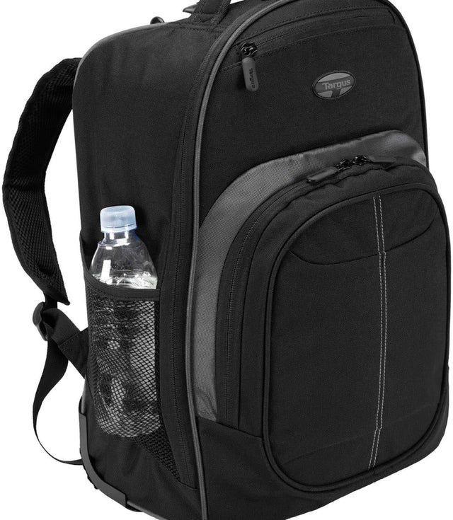 Front. Targus - 16” Compact Rolling Backpack - Black.