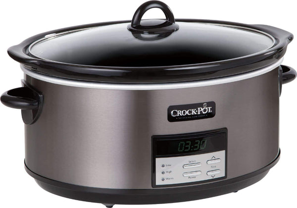 Crockpot - 8-Quart Slow Cooker - Black Stainless Steel