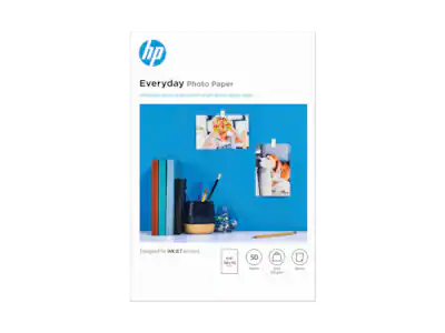HP - Everyday Photo Paper, Glossy, 52 lb, 4 x 6 in. (101 x 152 mm), 50 sheets CR758A