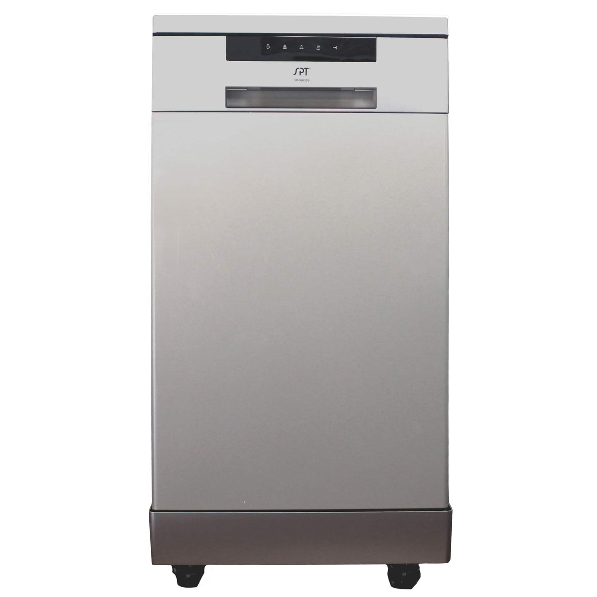 SPT - 18 in. Electronic Portable 120-Volt Dishwasher with 6-Cycles with 8 Place Settings Capacity - Stainless Steel