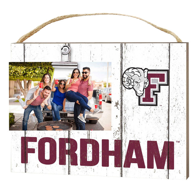 Front. Jardine - Fordham Rams 8" x 10" Weathered Clip It Frame - White.
