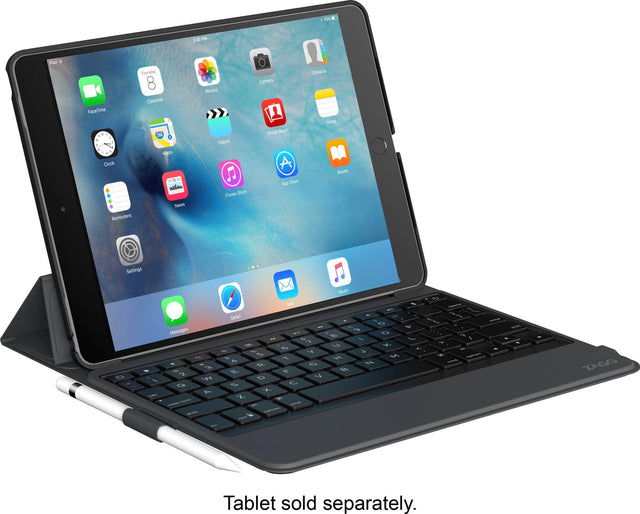 Front. ZAGG - Messenger Folio Keyboard Case for Apple® iPad® 9.7 Pro - Black.