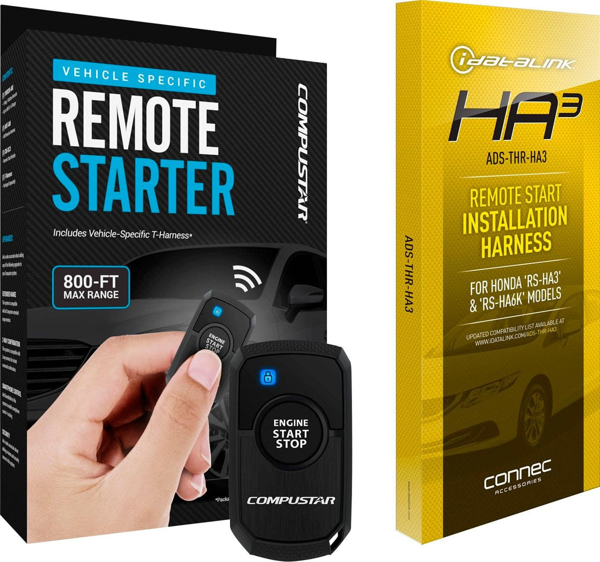 Compustar - Remote Start Installation Harness for Select 2008 and Later Honda and Acura Vehicles - Black