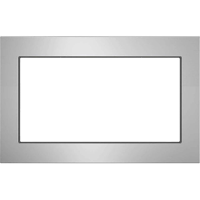 Front. GE - 27" Built-In Microwave Trim Kit - Stainless steel.