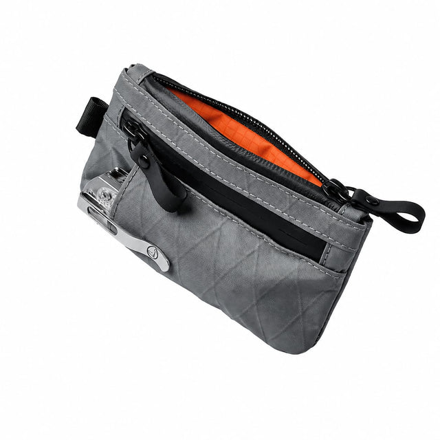 Front. ALPAKA - Zip Pouch Pro - Minimalism Zipper Wallet - RFID Blocking, ID Card Holder,Men’s Wallet with Multi-tool Slot - Slate Grey X-Pac X21.