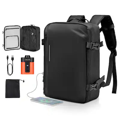 VEVOR - Vacuum Travel Backpack, 35L, Vacuum Seal Compression Travel Backpack with Air Pump, Multiple Pockets & Compartments