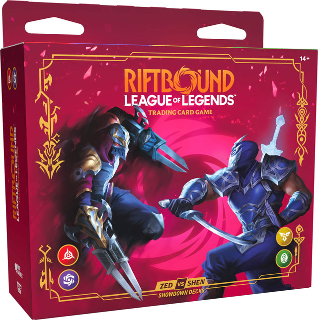 RIFTBOUND LEAGUE OF LEGENDS TRADING CARD GAME  
ZED vs SHEN SHOWDOWN DECKS  
14+