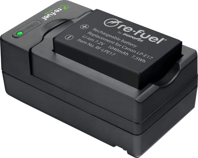 Front. Digipower - BP-LPE17 digital camera battery & charger kit, Replacement for Canon LP-E17 battery pack - Black.