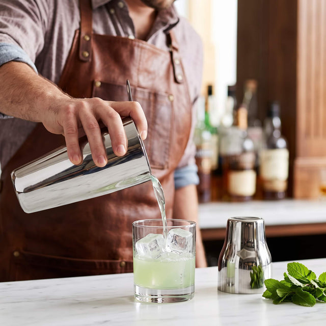 Front. Malletson - Boston Shaker, Cocktail Shaker, 16 OZ & 20 OZ Mixers, 18/8 Stainless Steel - Silver.