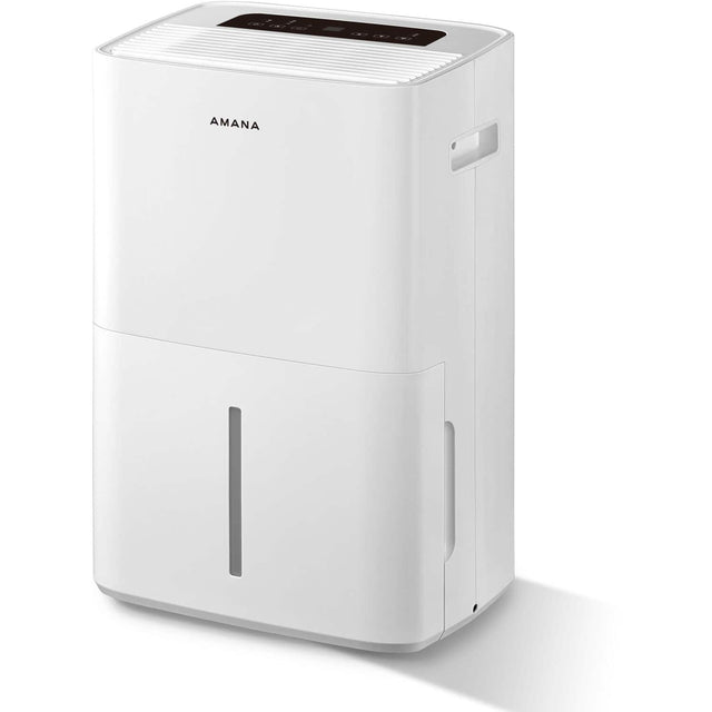 Front. Amana - 50-Pint 8.1 Quart Bucket Capacity Portable Dehumidifier - White.