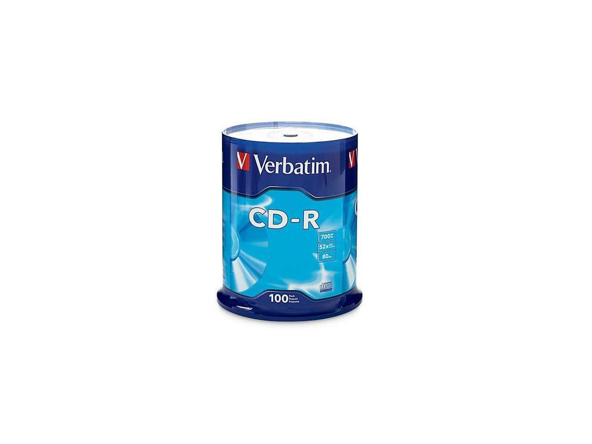 Verbatim - 700MB 52X CD-R 100 Packs Spindle Disc Model 94554 - Silver