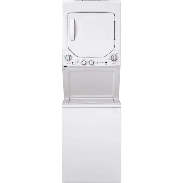 Front. GE - 2.3 Cu. Ft. Top Load Washer and 4.4 Cu. Ft. Gas Dryer Laundry Center - White.