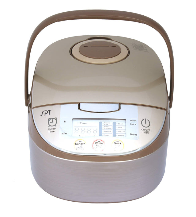 Angle. Sunpentown - 10 Cups Multi-functional Rice Cooker - Brown.