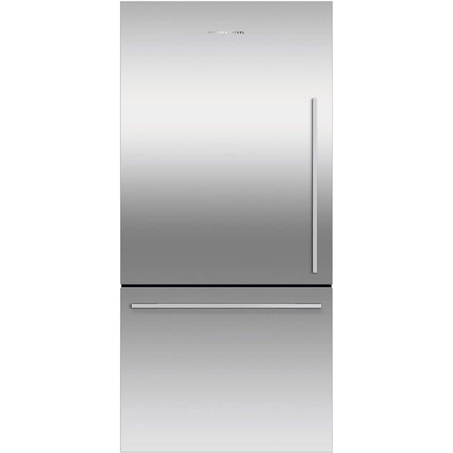 Front. Fisher & Paykel - ActiveSmart 17.1 Cu. Ft. Bottom-Freezer Counter-Depth Refrigerator - Stainless Steel.
