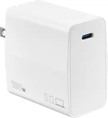 Insignia™ - 100W USB-C GaN Wall Charger for MacBook Pro, MacBook Air, iPads, Galaxy tablets, and other USB-C laptops and Devices
