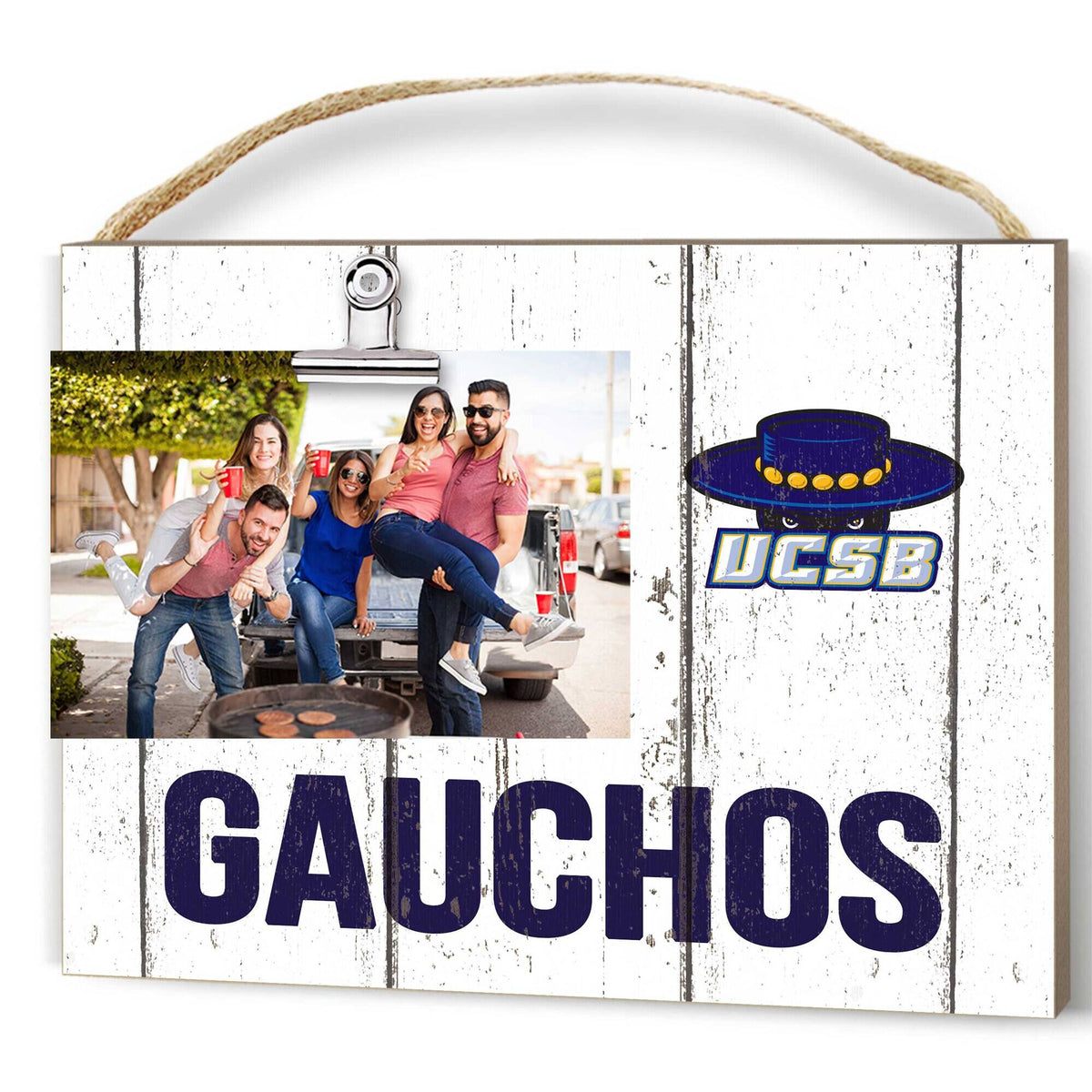 Jardine - UC Santa Barbara Gauchos 8" x 10" Weathered Clip It Frame - White