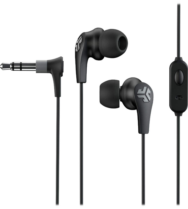 Front. JLab - JBuds Pro Signature Wired Earbud Headphones - Black.