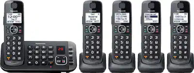 Panasonic - KX-TGE645M DECT 6.0 Expandable Cordless Phone System with Digital Answering System