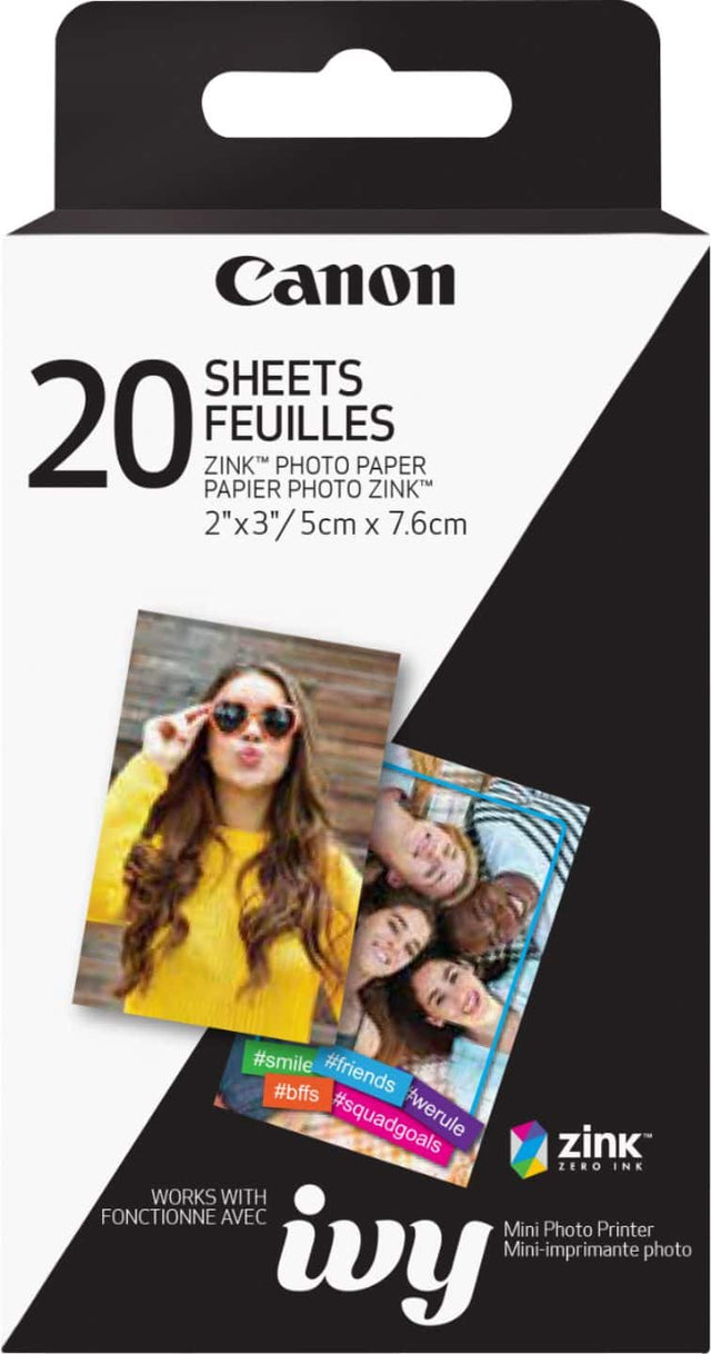 Front. Canon - ZINK Glossy Photo 2" x 3" 20-Count Paper.