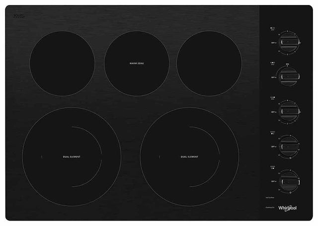 Front. Whirlpool - 30" Electric Cooktop - Black.