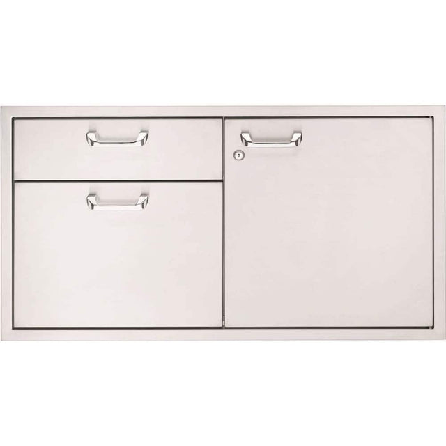 Angle. Lynx - Professional 42" Door Drawers Combination - Stainless steel.