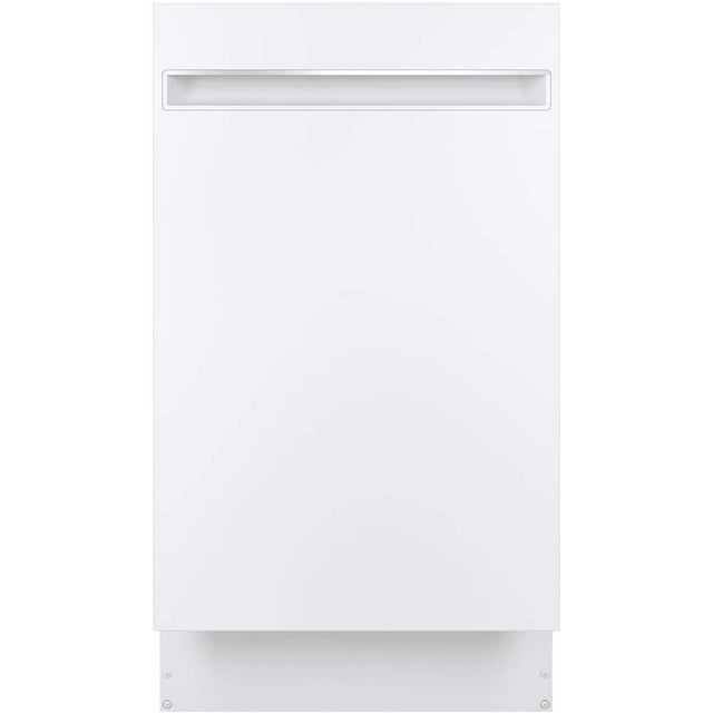 Front. GE Profile - 18" Top Control Built-In Dishwasher with Stainless Steel Tub - White.