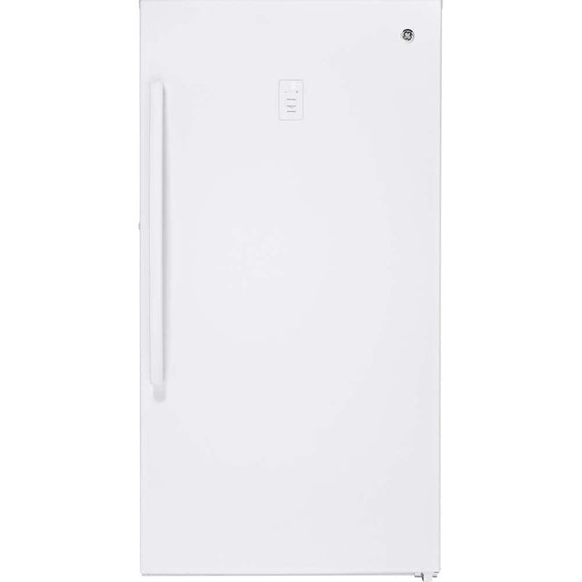 Front. GE - 17.3 Cu. Ft. Frost-Free Upright Freezer - White.