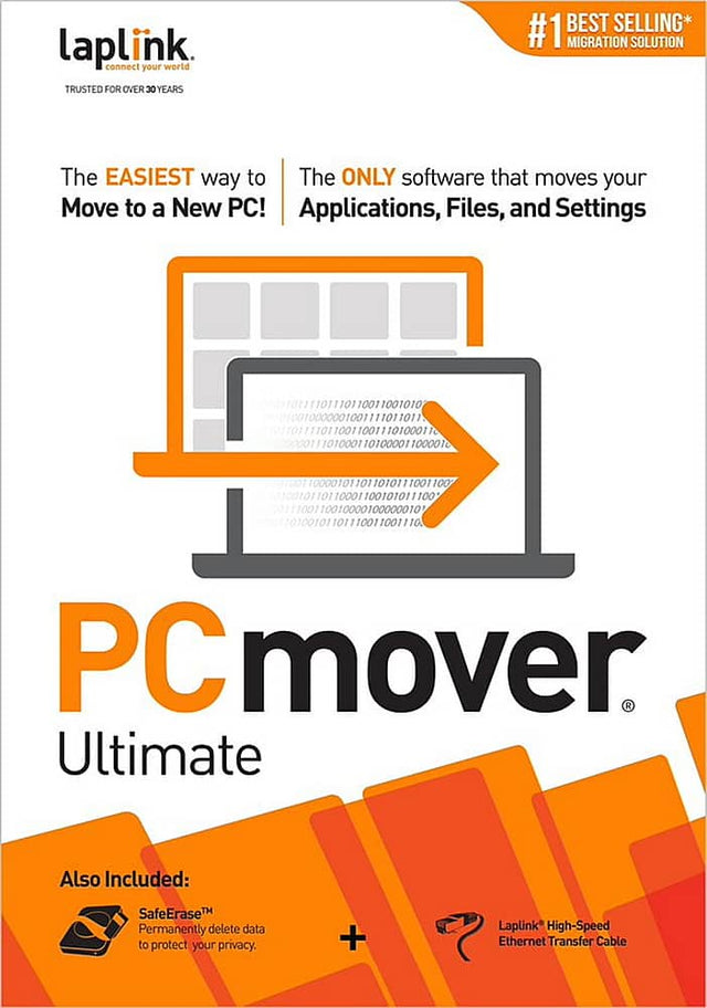 Front. Laplink - PCmover Ultimate.