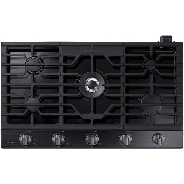 Front. Samsung - 30" Built-In Gas Cooktop with WiFi - Black Stainless Steel.