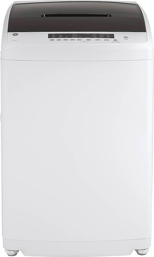 GE - 2.8 Cu. Ft. High-Efficiency Top Load Washer with Electronic LED One Touch Controls - White/Black