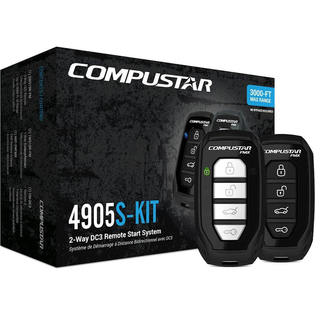 Front. Compustar - 2-Way Remote Start System - Installation Included - Black.