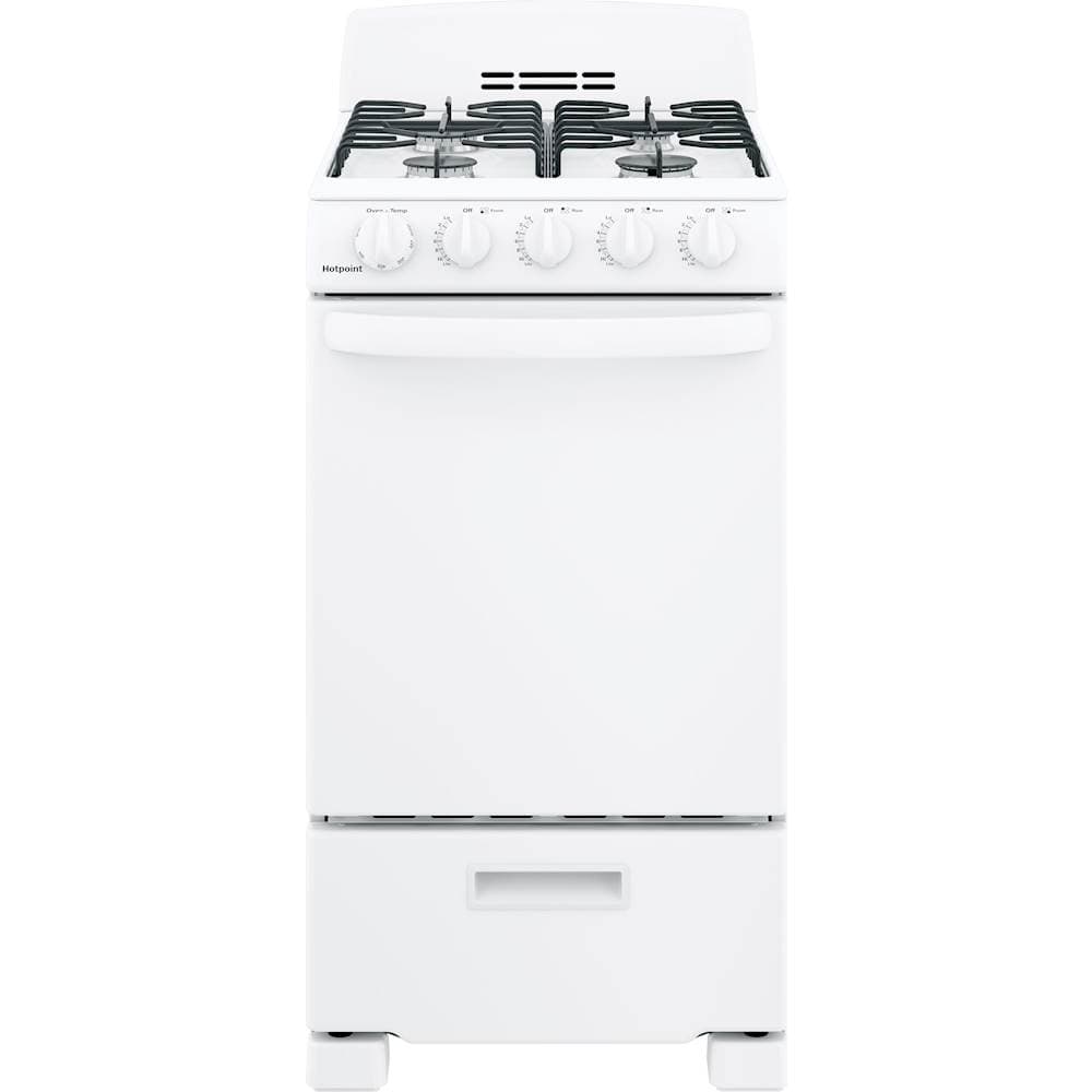 Hotpoint - 20 in. Wide 4 Burners 20 in. Wide 4 burner 2.3 Cu. Ft. Freestanding Gas Range - White
