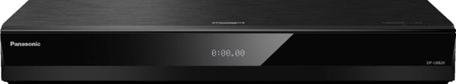 Front. Panasonic - Streaming 4K Ultra HD Hi-Res Audio with Dolby Vision 7.1 Channel DVD/CD/3D Wi-Fi Built-In Blu-Ray Player, DP-UB820-K - Black.