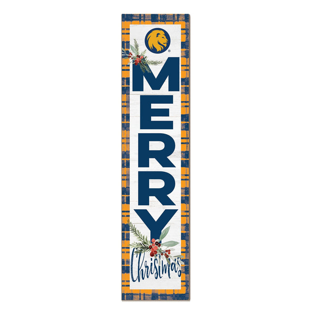 Front. Jardine - Texas A&M Commerce Lions 12'' x 48'' Outdoor Merry Christmas Leaner - White.