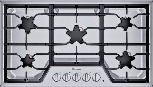 Front. Thermador - Masterpiece 36" Built-In Gas Cooktop with 5 Star Burners and ExtraLow Select - Stainless Steel.