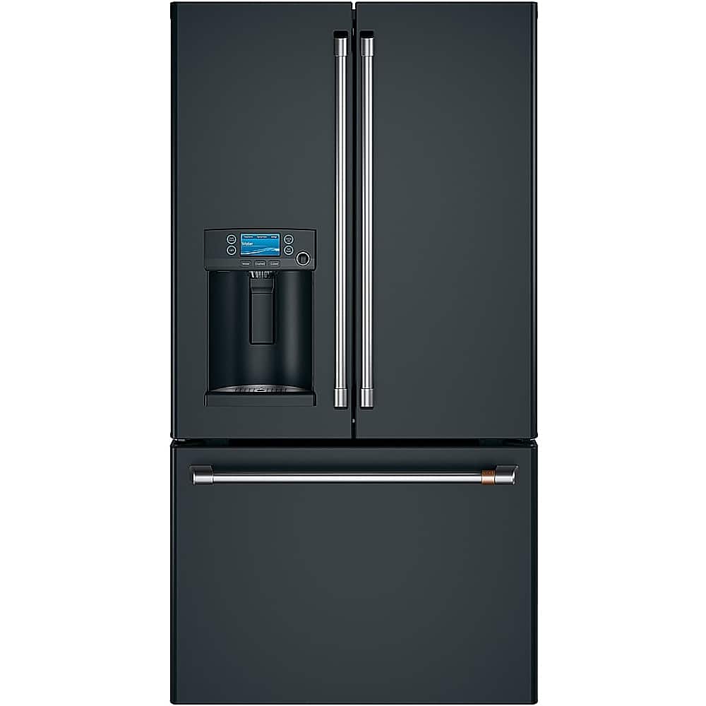 Café - 36 in. Wide 27.8 Cu. Ft. French Door Smart Refrigerator with Hot Water Dispenser, Customizable - Matte Black
