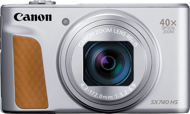 Front. Canon - PowerShot SX740 HS 20.3-Megapixel Digital Camera - Silver.