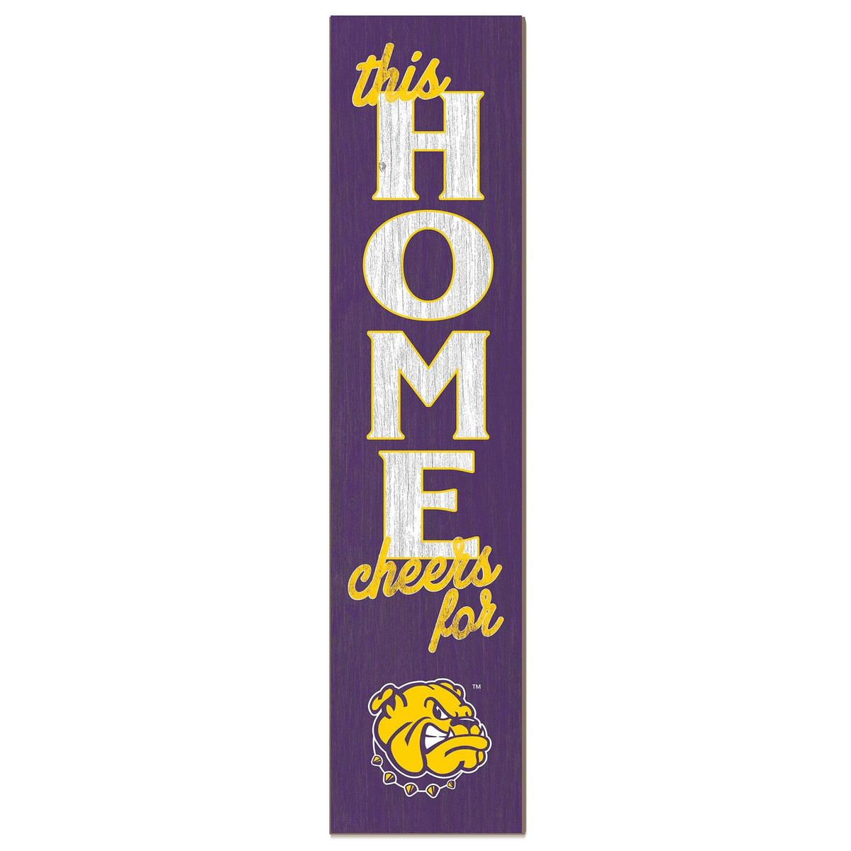 Jardine - Western Illinois Leathernecks 12" x 48" This Home Leaner - Purple