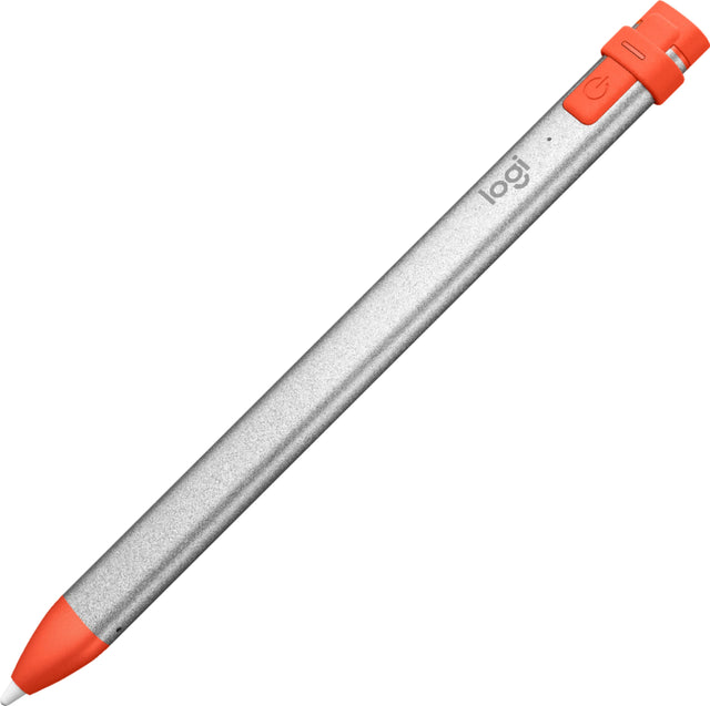Front. Logitech - Crayon Digital Pencil for All Apple iPads (2018 releases and later) - Orange.