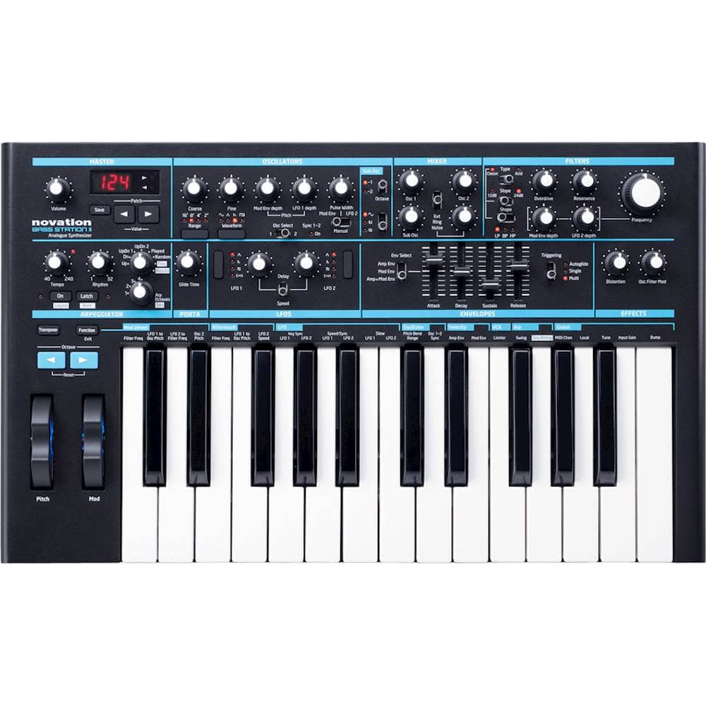 Novation - Bass Station II 25-Key USB MIDI Synthesizer - Black