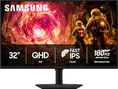 Samsung - 32" Odyssey G5 (G50F) QHD Fast IPS 180Hz 1ms G-Sync & FreeSync Compatible Gaming Monitor (DisplayPort, HDMI)