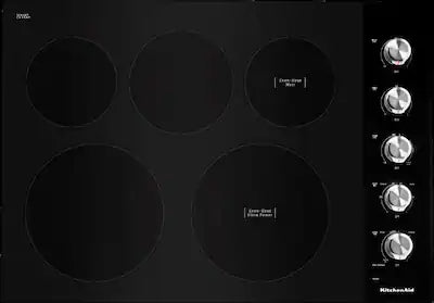 KitchenAid - 30 inch Wide 5 element Built-In Electric Cooktop