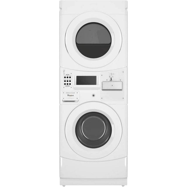 Front. Whirlpool - 3.1 Cu. Ft. Front Load Washer and 6.7 Cu. Ft. Gas Dryer with Space Saving Configuration - White.