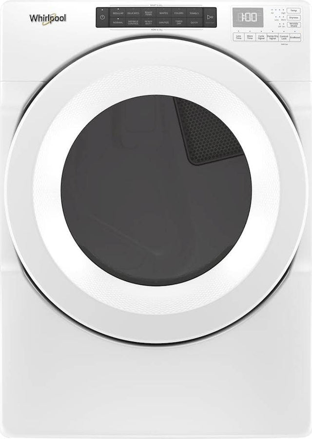 Front. Whirlpool - 7.4 Cu. Ft. Stackable Gas Dryer with Wrinkle Shield Option - White.