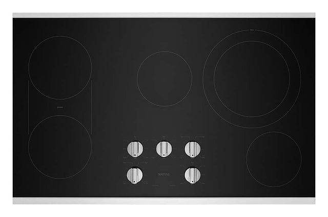 Front. Maytag - 36" Built-In Electric Cooktop - Stainless Steel.